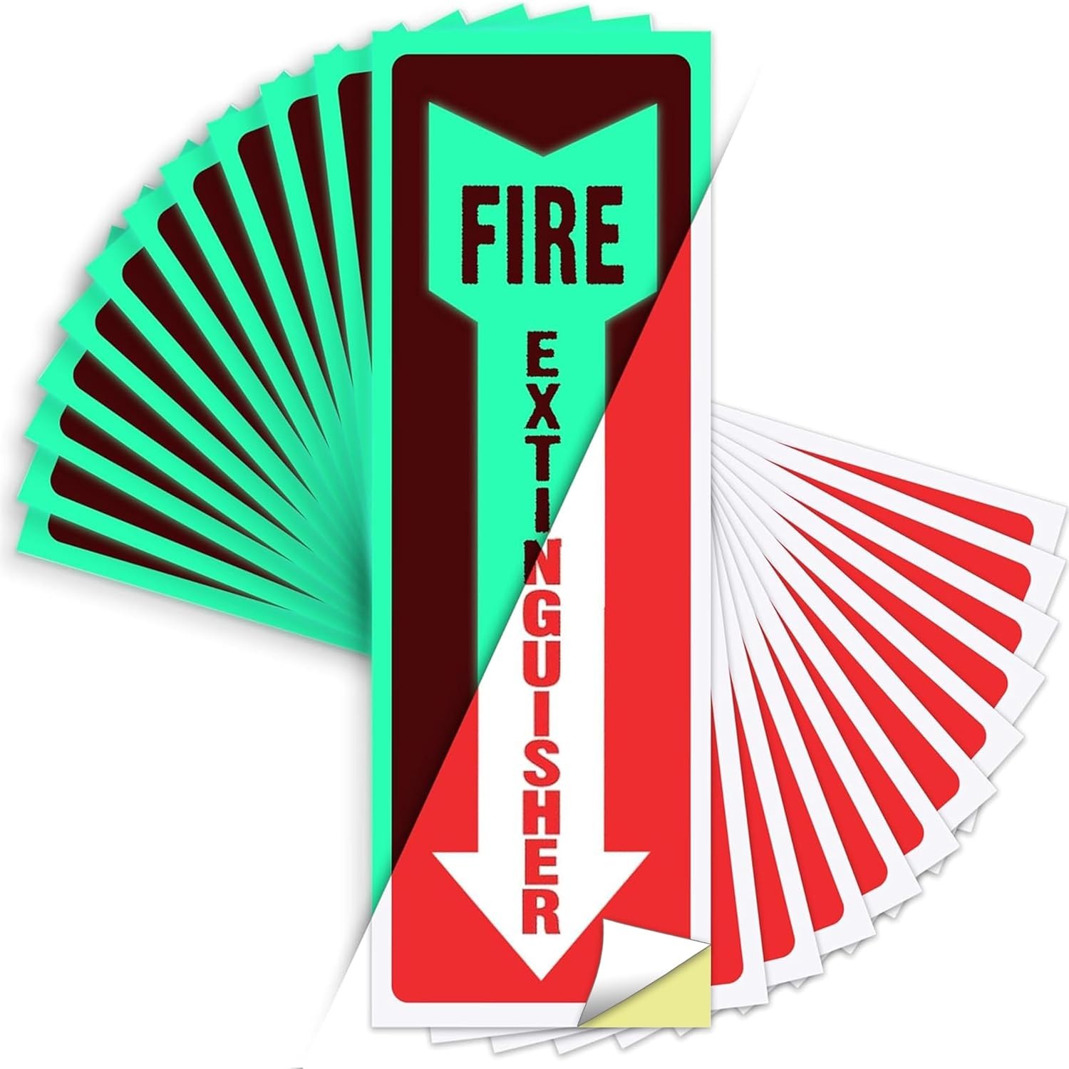 Safety First: 12 Pack Fire Extinguisher Stickers, High Visibility & UV Protected