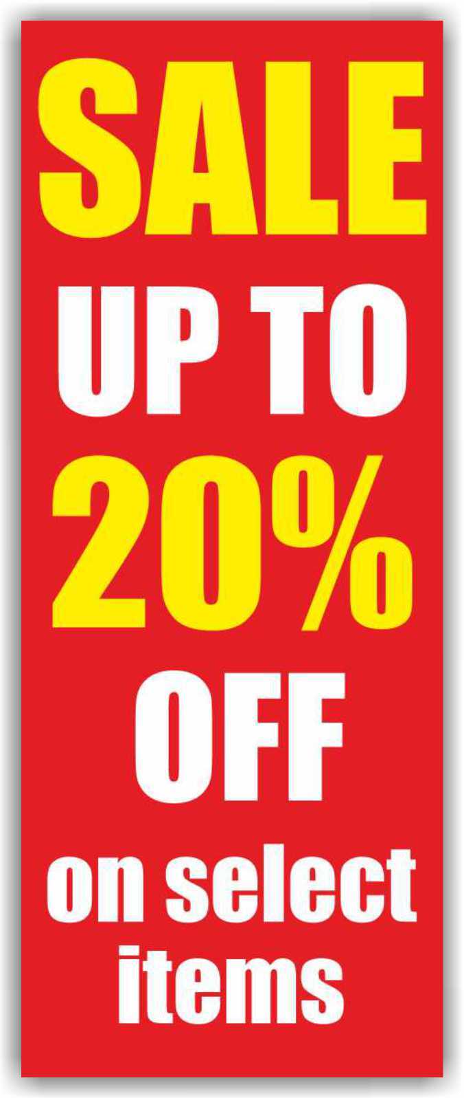 SALE UP TO 20% OFF Advertising Banner Vinyl Mesh Sign Store Clearance Discount