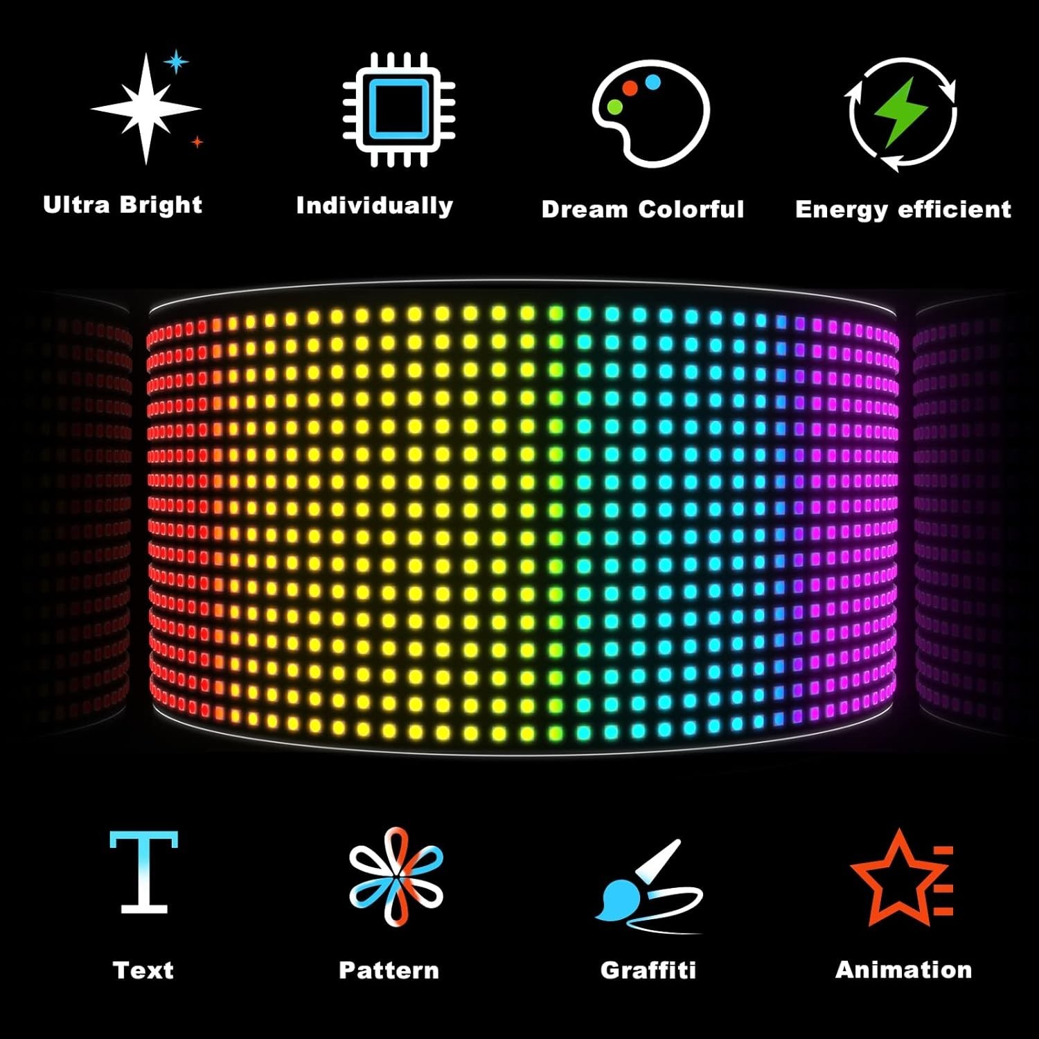 Scrolling Bright Advertising LED Signs, Flexible USB 5V LED Car Sign Bluetoot…
