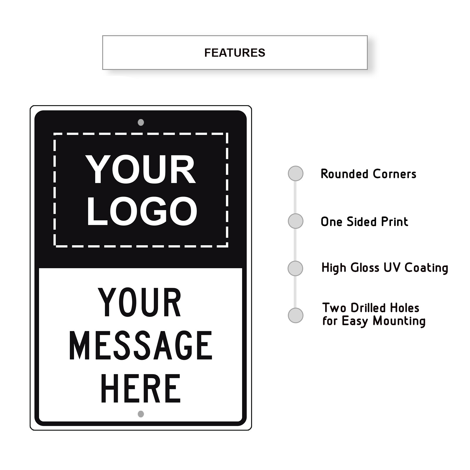 Custom Sign Your Custom Text or Logo Personalized Text Logo Aluminum Metal Sign
