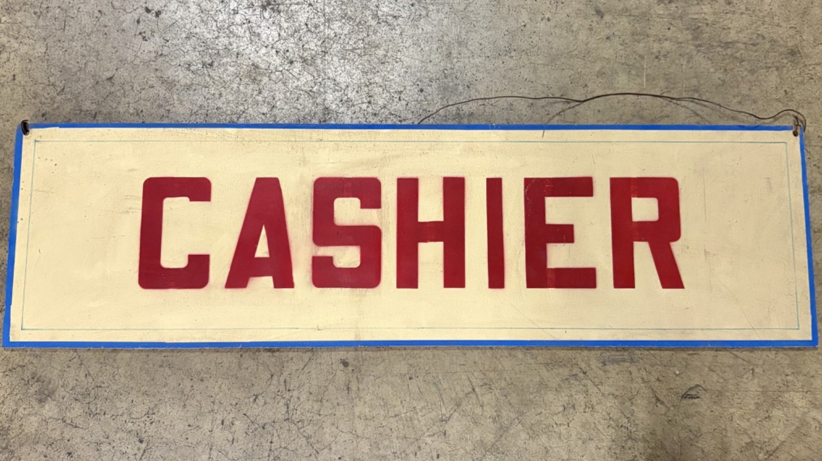 Custom Made Large Wooden Cashier Sign – Approx. 42&Prime; Long