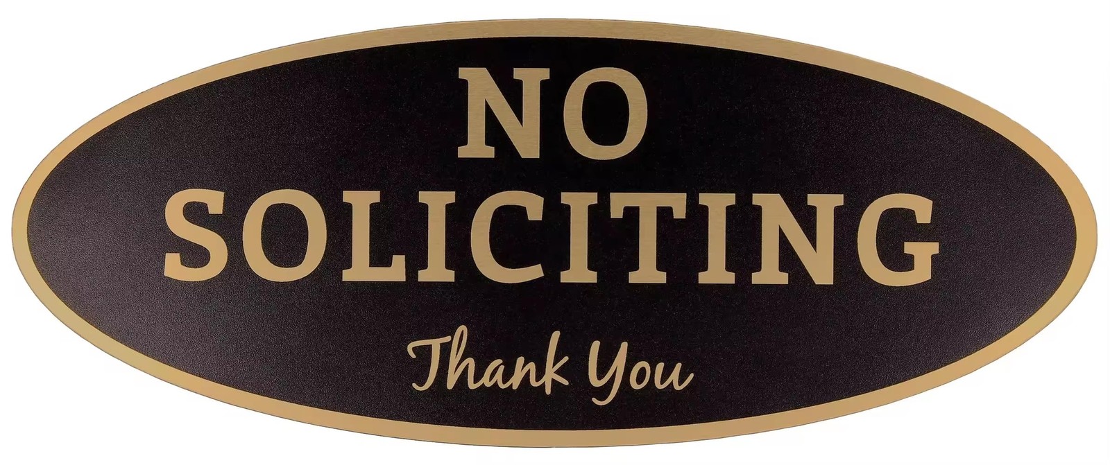 No Soliciting Sign 2x5in Weatherproof UV Resistant Door Home Office Black, New