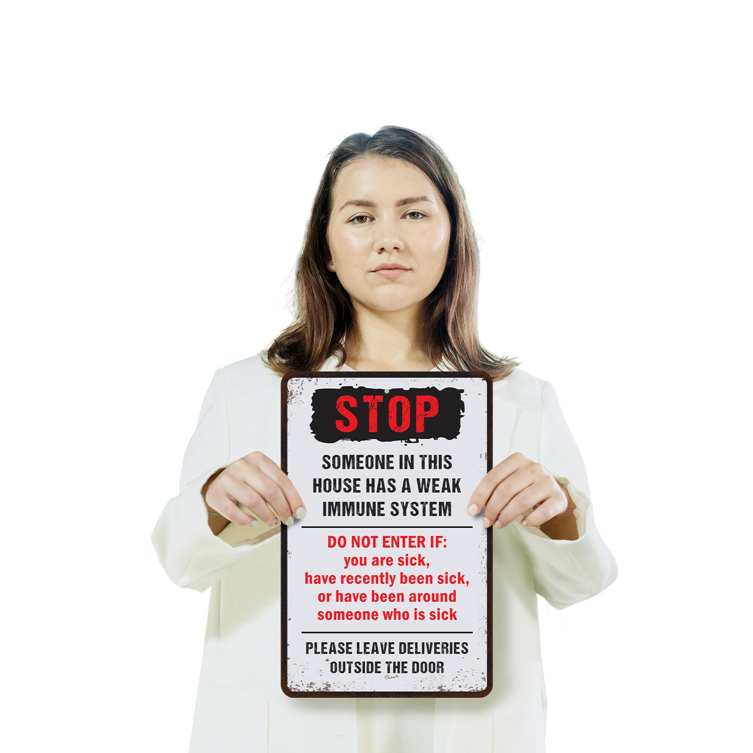 Weak Immune System Sign Please Respect My Bubble Perfect for Front Doors