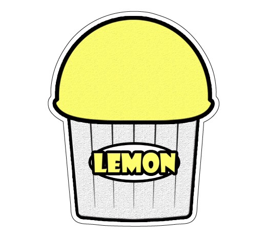 LEMON FLAVOR Italian Ice Decal shaved ice cart trailer stand sticker