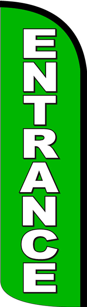 Vista Flags Entrance (Green) Windless Feather Banner Flag ONLY (11.5 x 3 Feet)