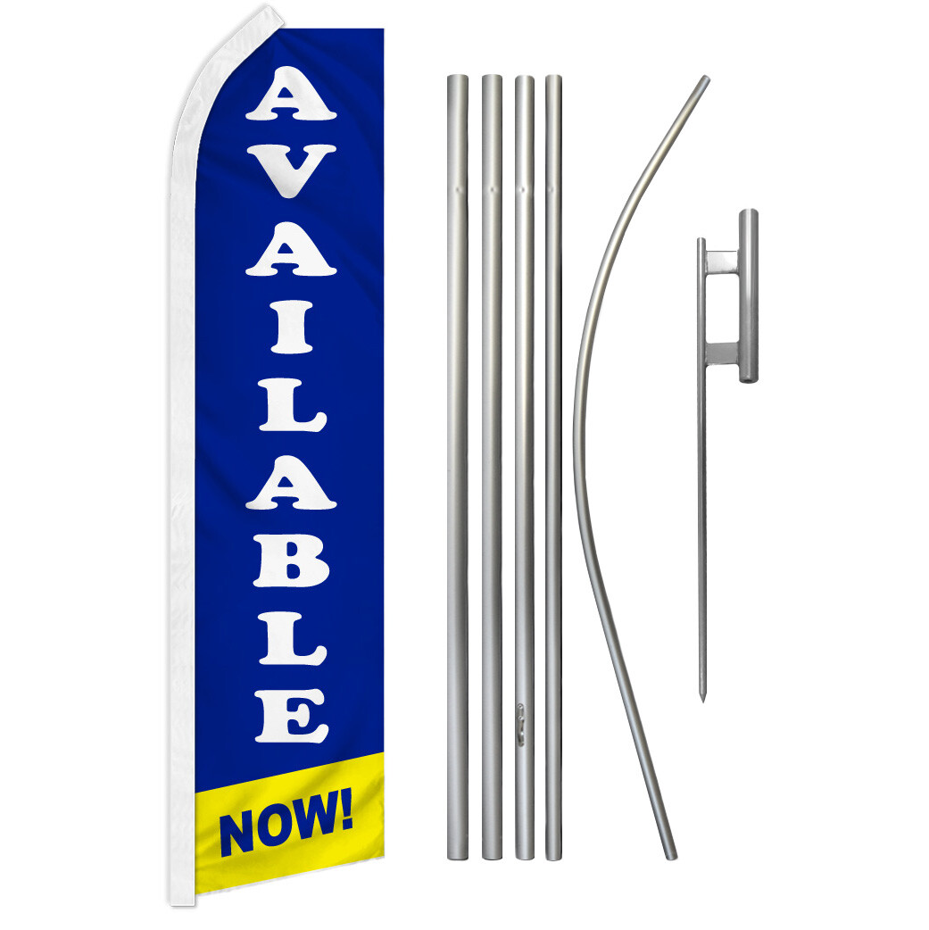 Available Now Advertising Swooper Feather Flutter Flag Pole Kit Real Estate