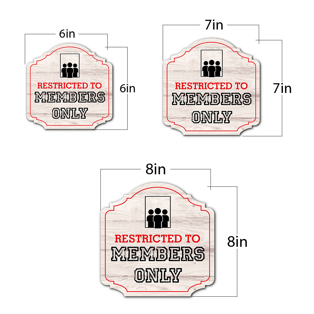 Heritage Plus Restricted To Members Only Wall or Door Sign | Business Signage