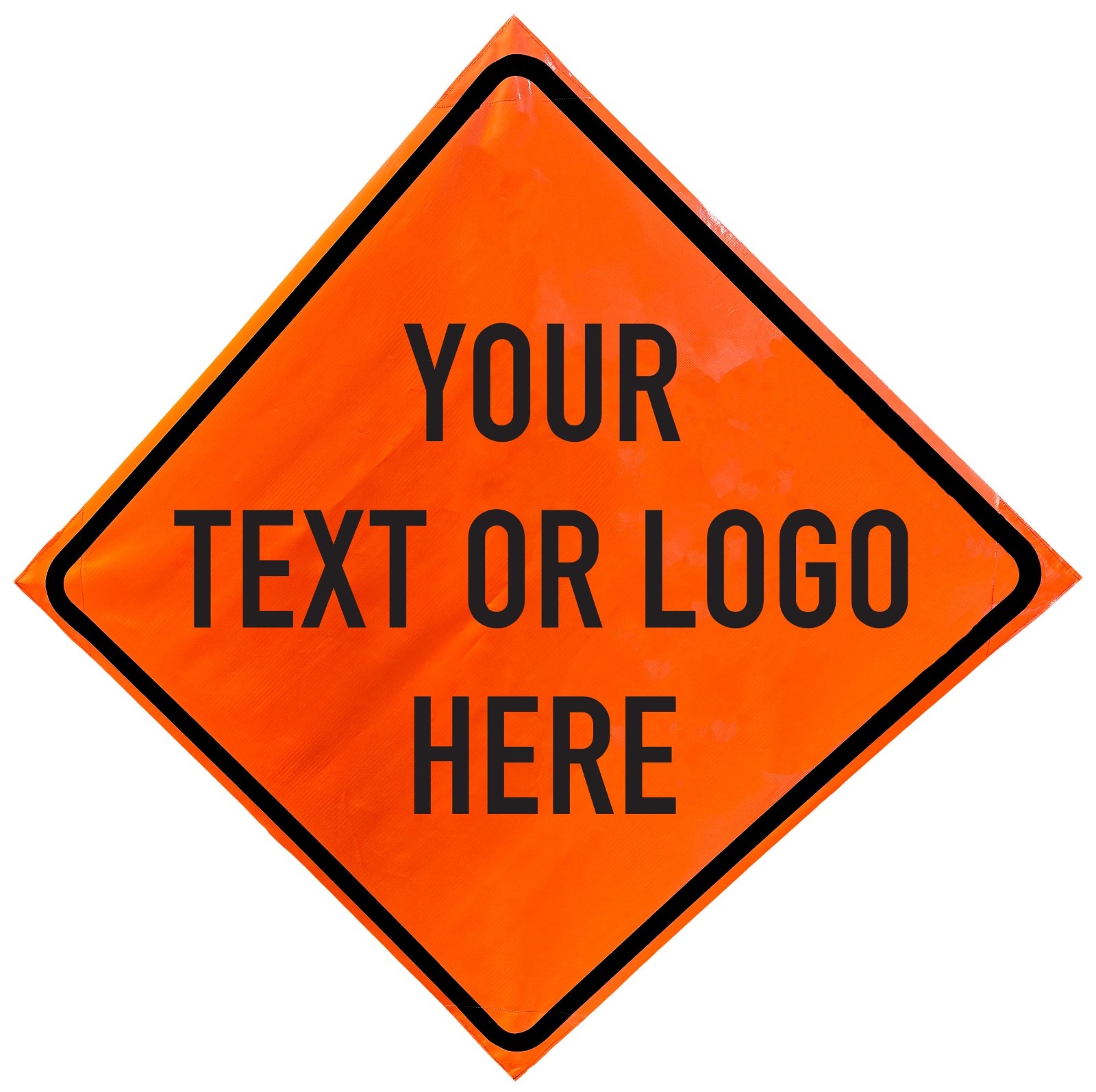 OrangeGear® 36&Prime; x 36&Prime; Custom Non-Reflective Vinyl Traffic Sign & Cross Ribs