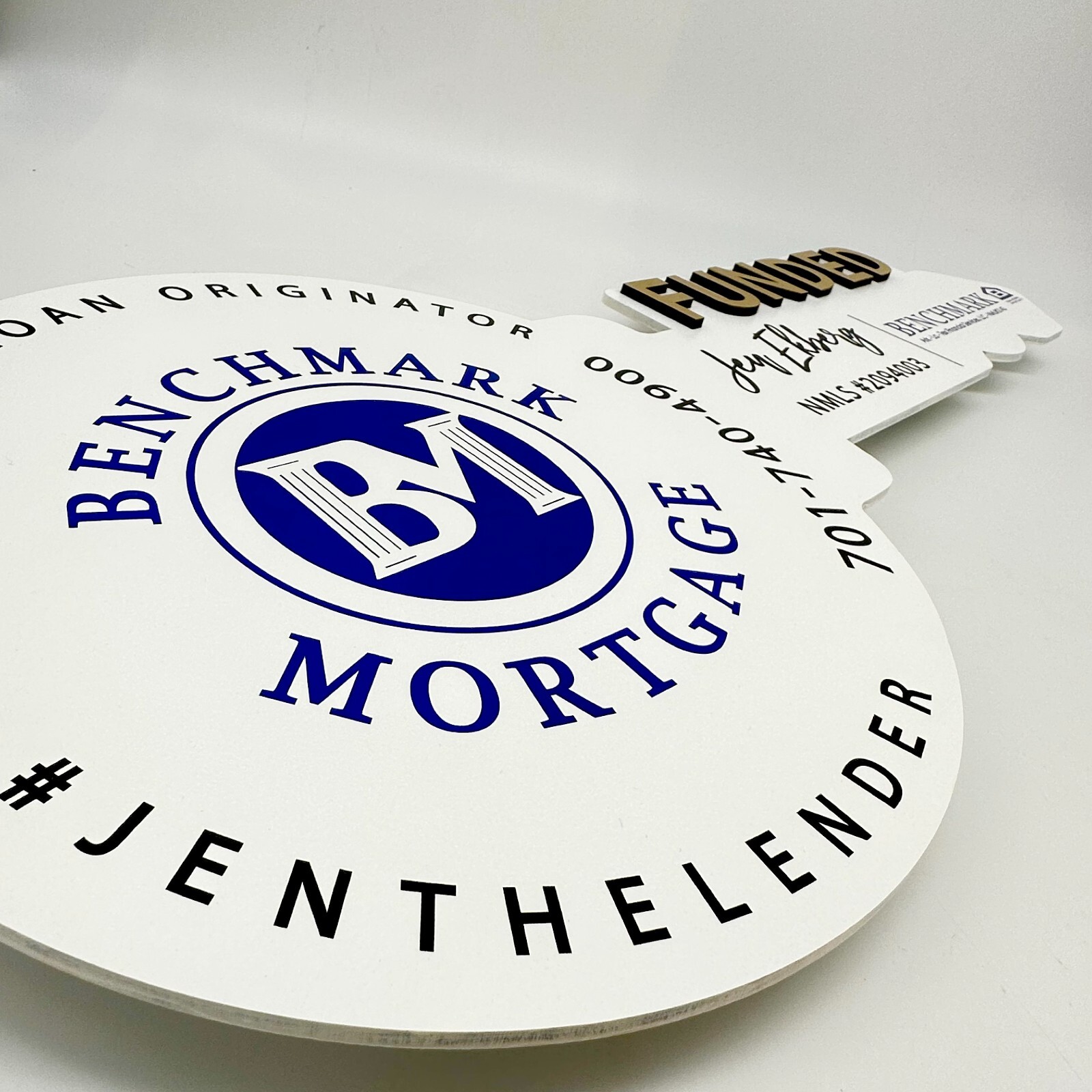 Funded Custom Round Key Sign Mortgage Company Real Estate Broker Logo Realtor