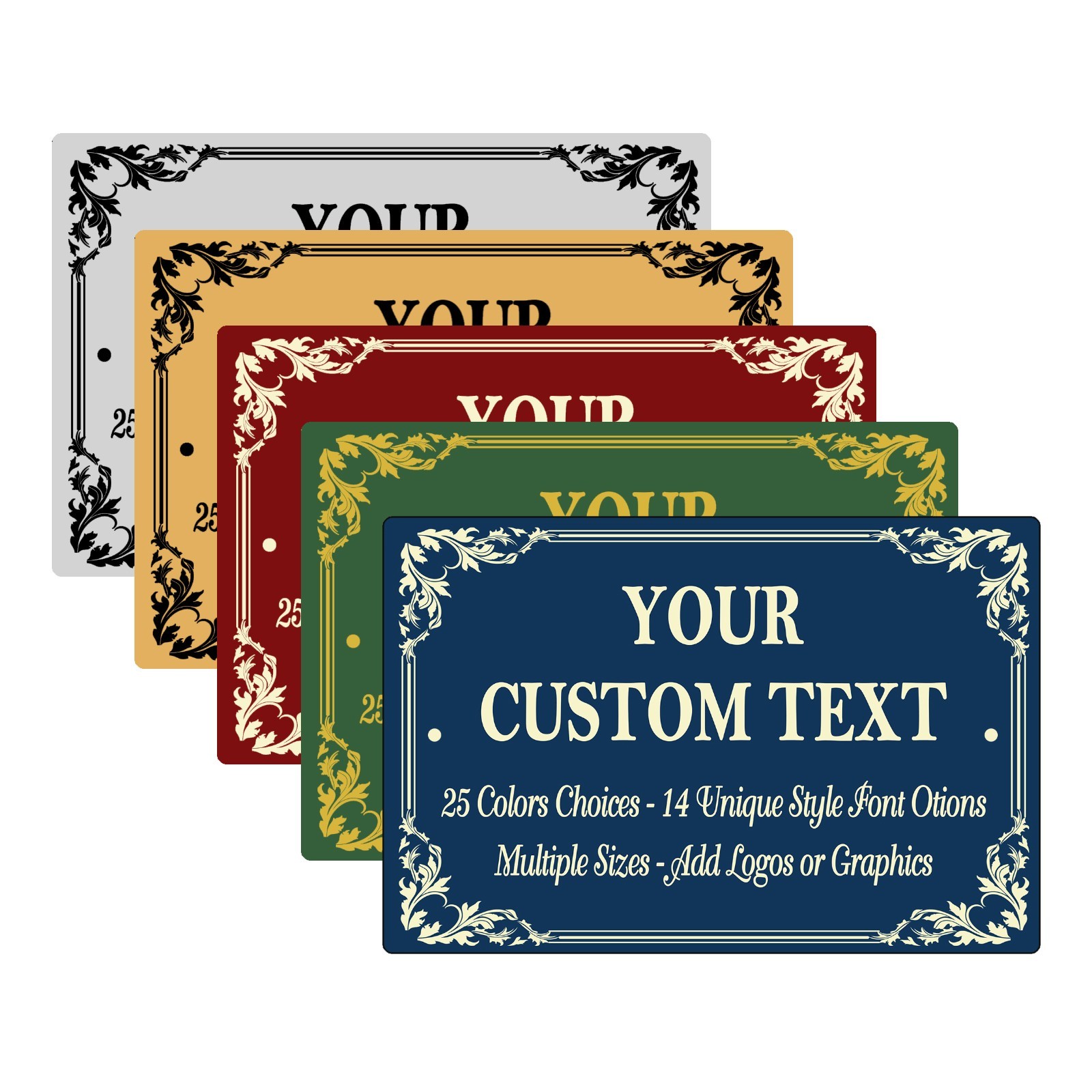 Custom Aluminum Sign Customized Your Own Text, Image, Logo, Choice Colors & Font