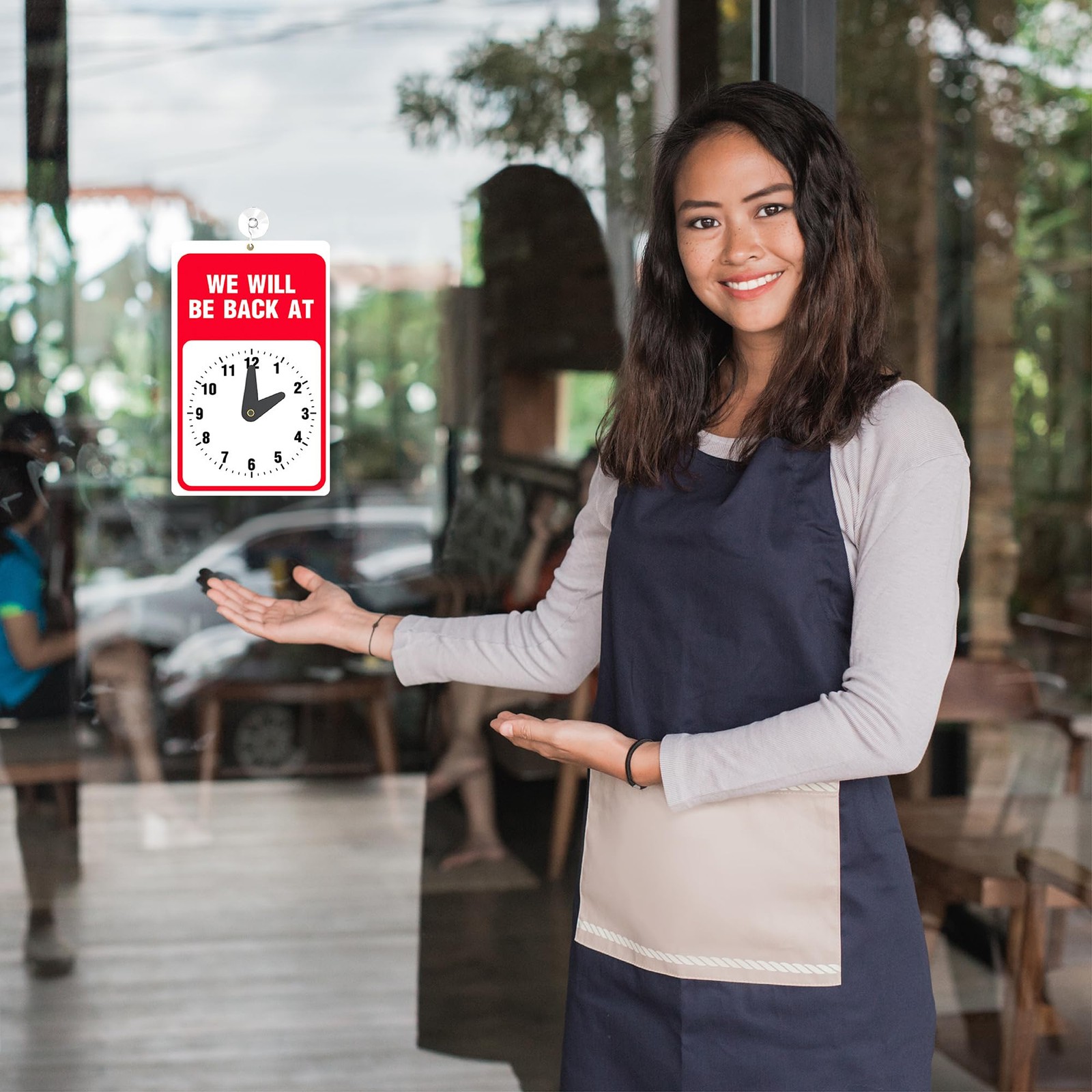 Will Return Sign With Clock – 2 Pack – 9.25 x 5.75 Inch – Bright Red and Whit…