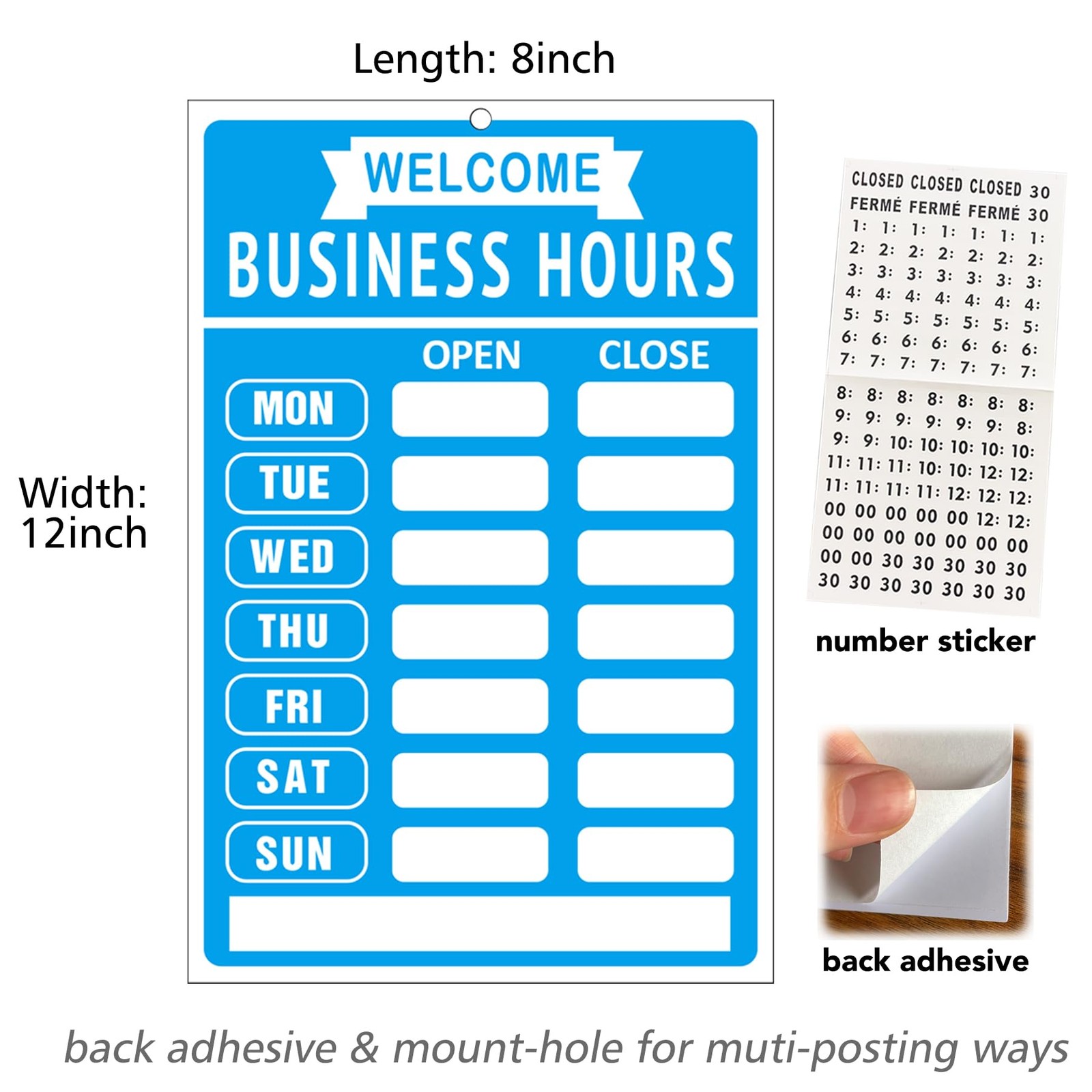 Open Closed Signs Business Hours Sign Set for Window Door Open Signs for Busi…
