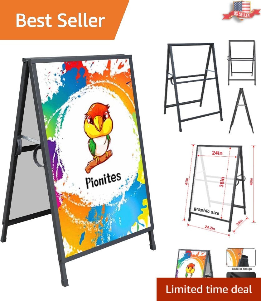 All-Metal A-Frame Sign Holder, Portable 24×36 » Sandwich Board for Diverse Uses