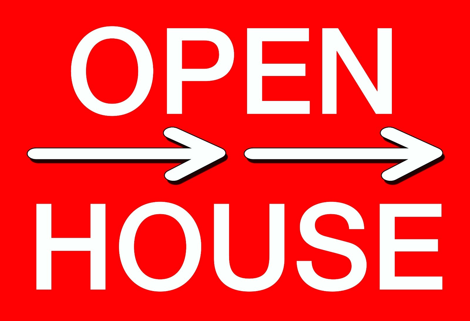 10 12×18 CORRUGATED PLASTIC « OPEN HOUSE » SIGN WITH WIRE STAKE (2 SIDED RED)