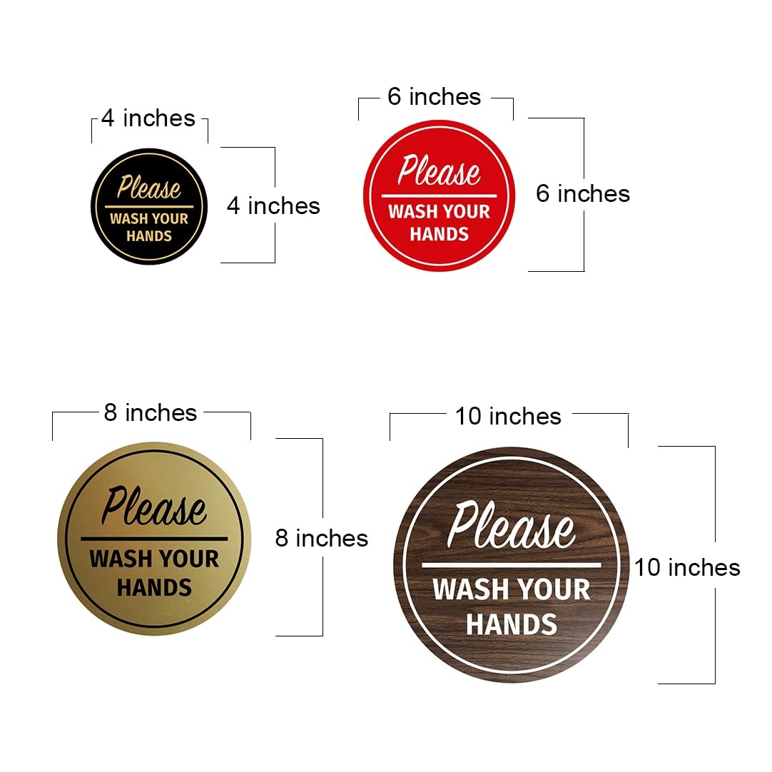 Circle Please Wash Your Hands Sign (Black) – Small 1 Pack