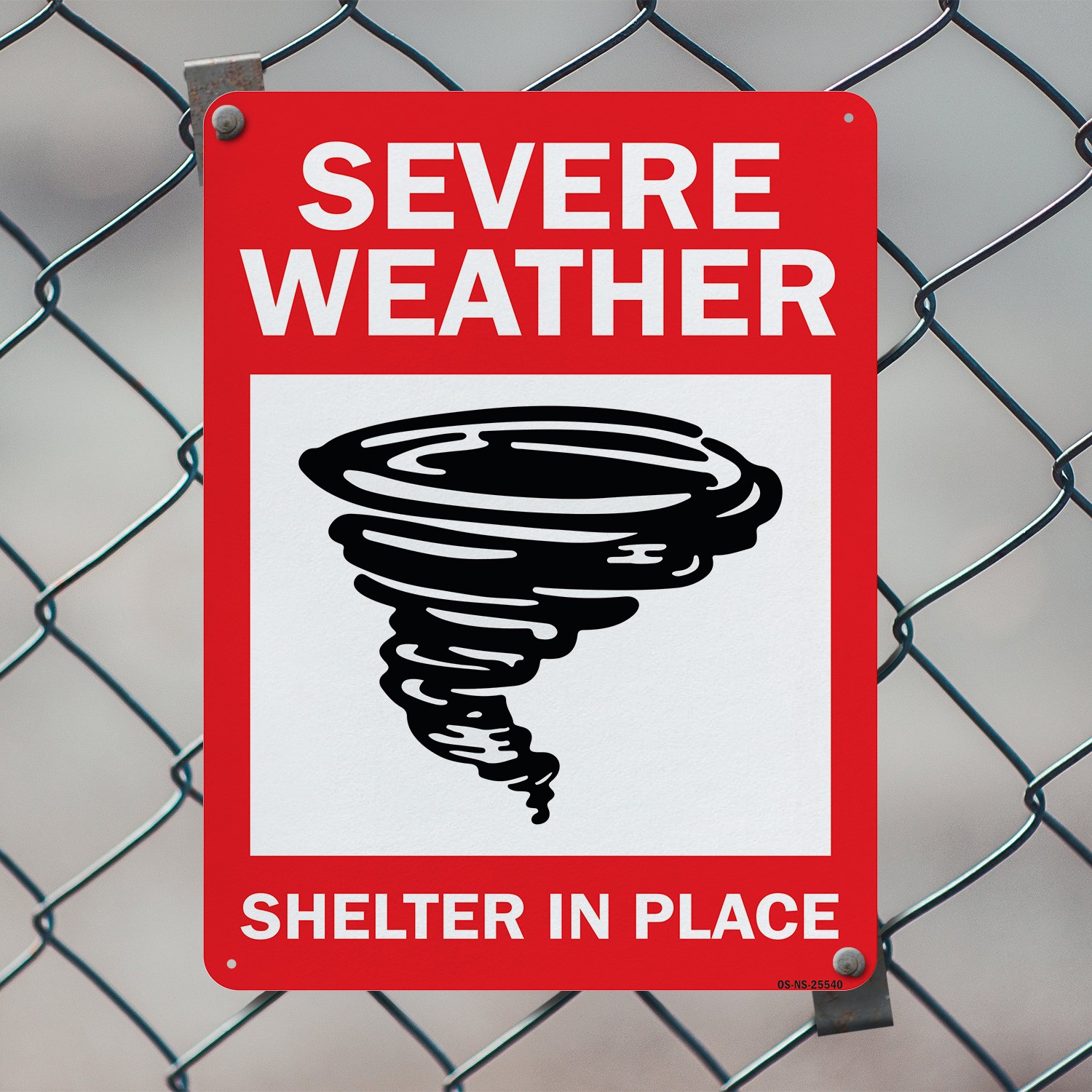 Severe Weather Shelter In Place Public Safety Sign Metal, Decal – 5 or 10 Pack