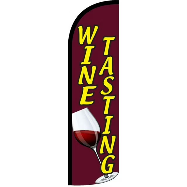 C45 WINE TASTING Windless Swooper Flag Feather Banner Sign 3×11.5 Ft (Flag Only)