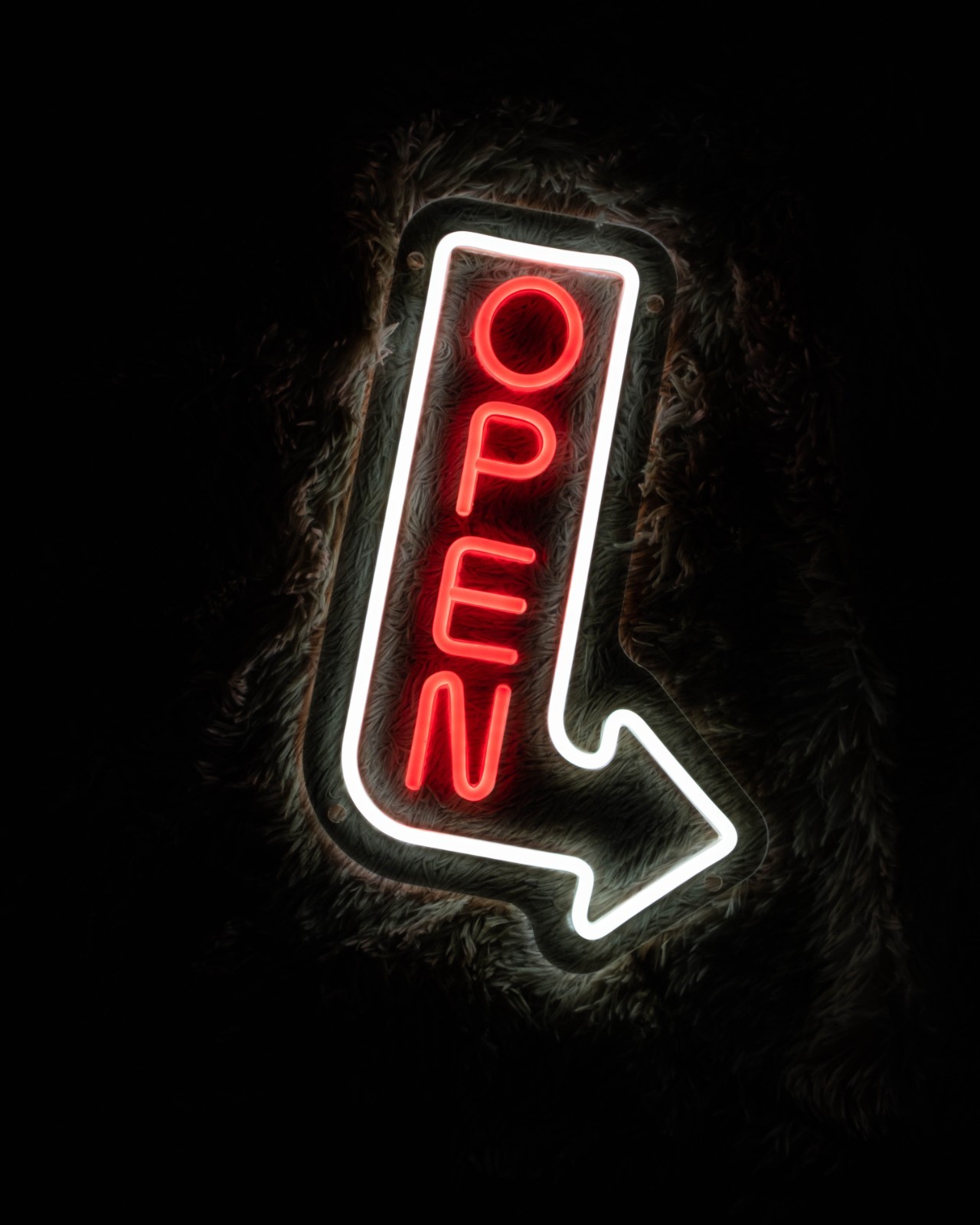Open Neon Outdoor Vertical Arrow Sign, Waterproof Custom Shop Sign Neon