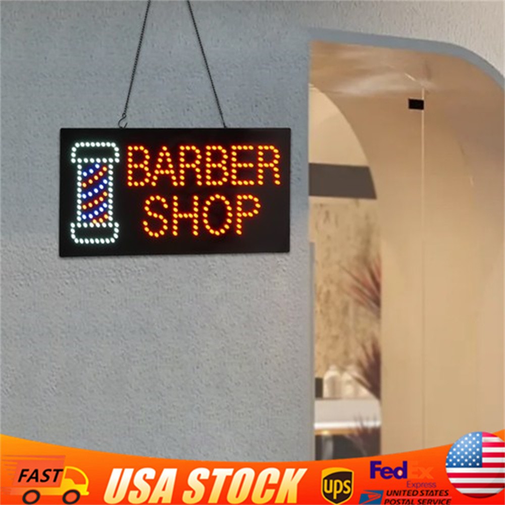 Barber Shop Sign LED Light Sign Business Sign Display 60*30cm/23.61&Prime; x 11.81&Prime;