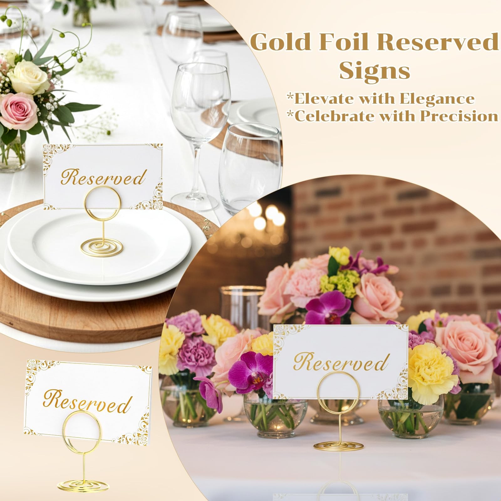 Reserved Table Signs 20 Pack Table Number Holders Elegant Reserved Signs for …