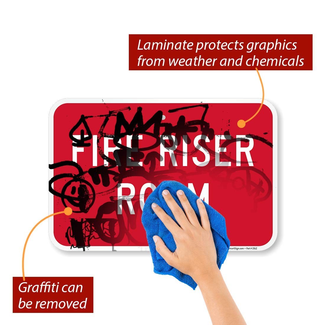12×18 Inch Fire Riser Room Metal Sign Pre-Cleared Holes Rustproof Aluminum