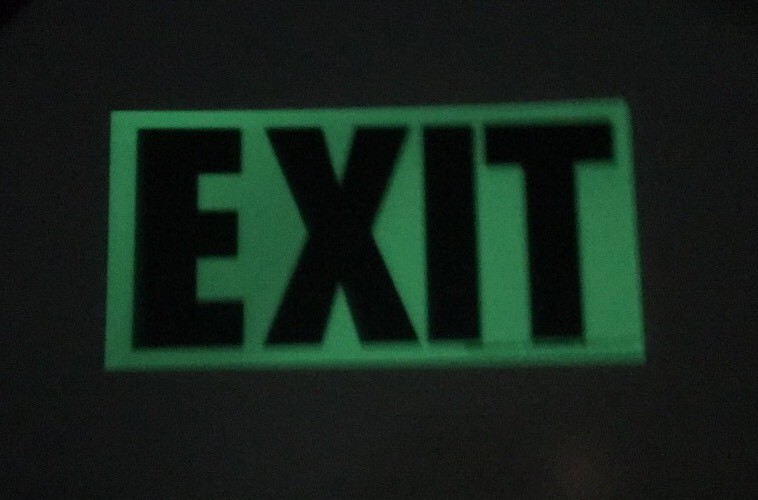 PHOTOLUMINES EXIT DOOR EGRESS SIGN. ALUMINUM 4 3/4 -9 1/2” GS4688ES GLOWSCAPE