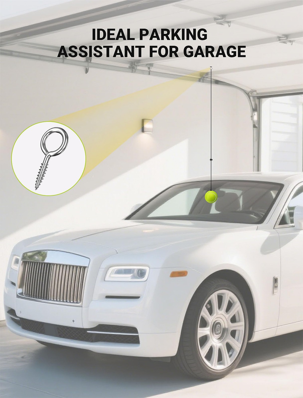 SARDVISA 2-Packs Tennis Ball Garage Parking Aid 2 Packs, fluorescent yellow