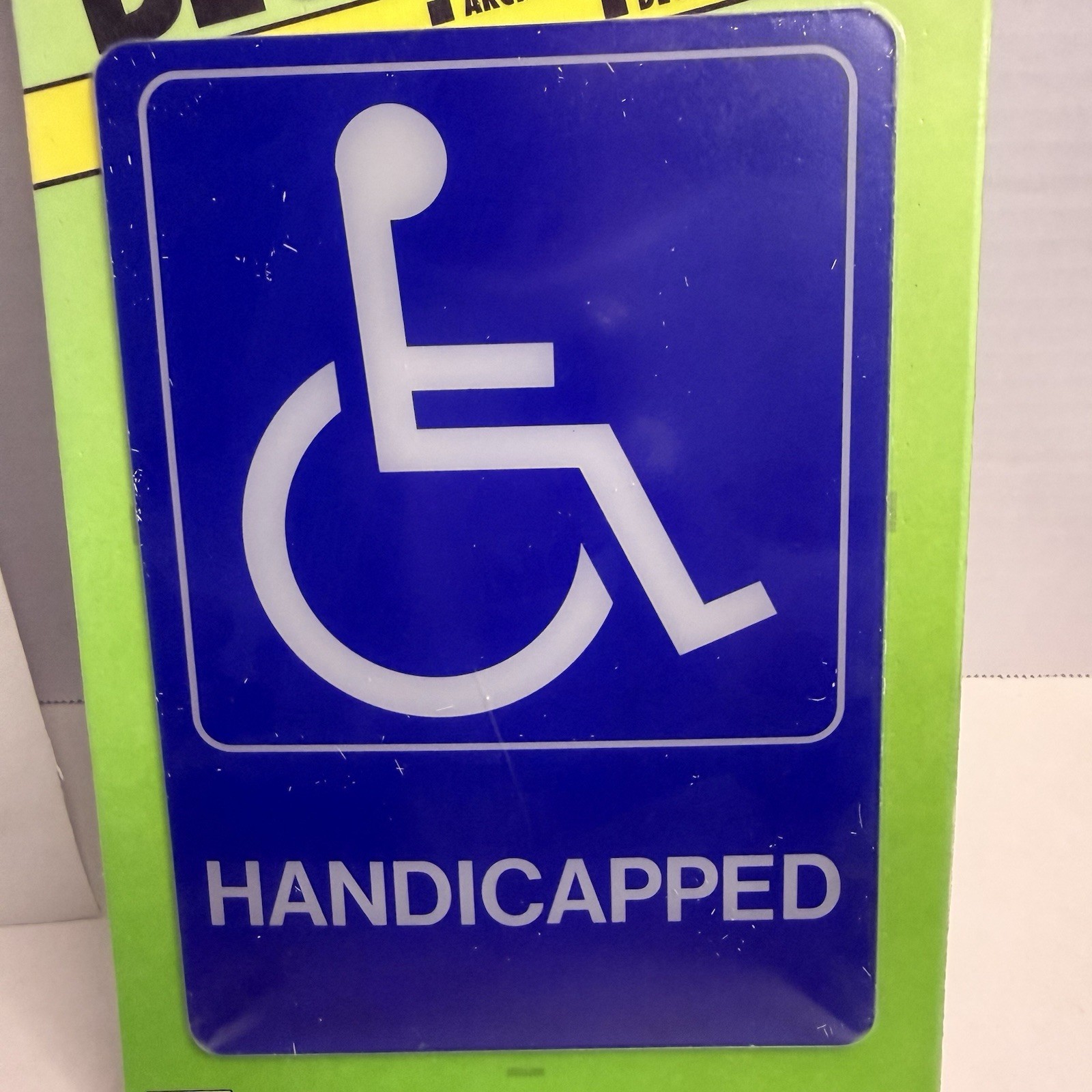 Handicapped Parking Sign 5×7 Self Adhesive Hy-Ko Lot of 2 ADA Blue
