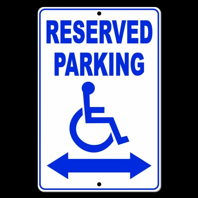 Reserved Handicap Parking Sign Double Arrow disabled area access warning SH004