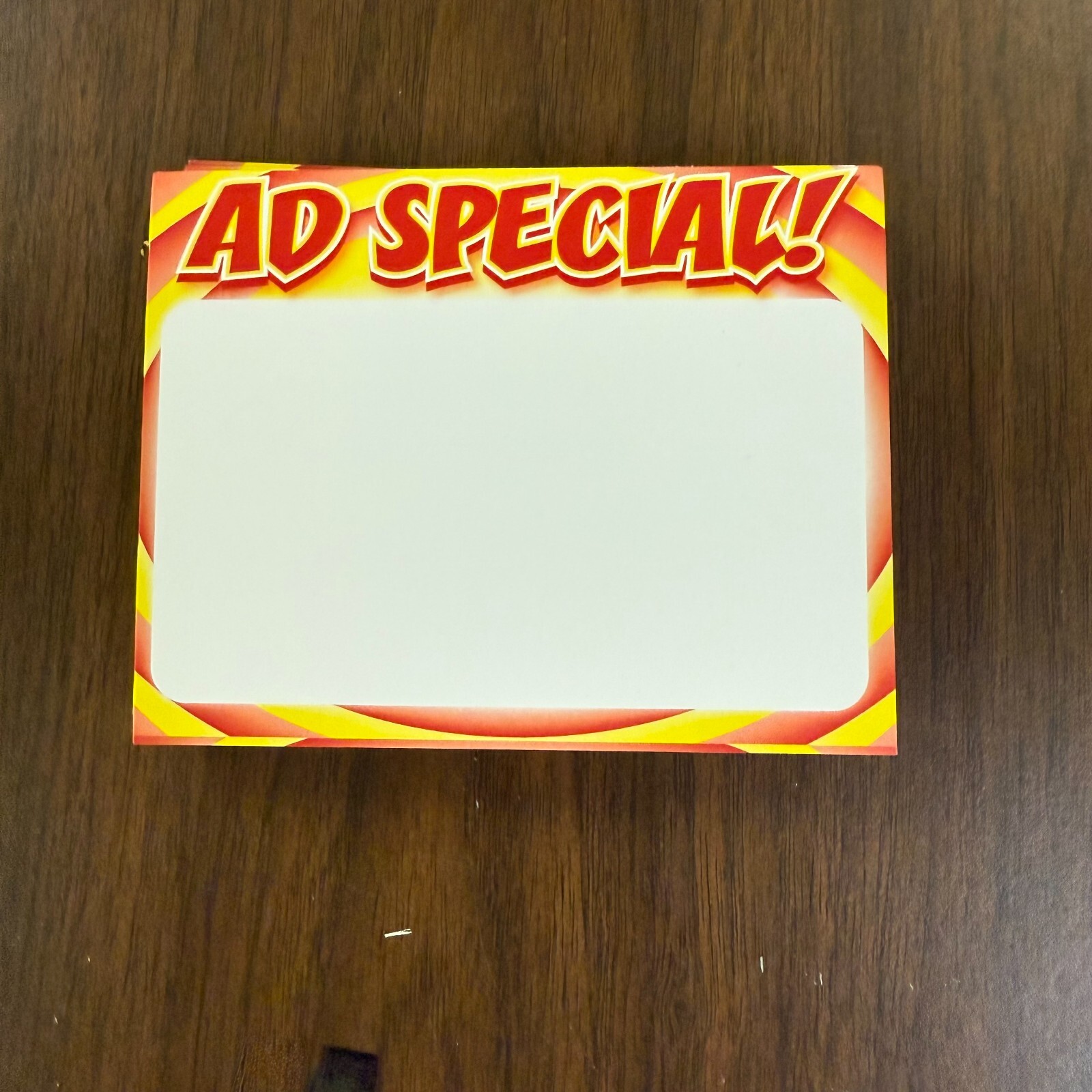 Ad Special Gondola Retail Shelf Signs-Price Cards-100pieces-5.5&Prime;x4 1/4&Prime;