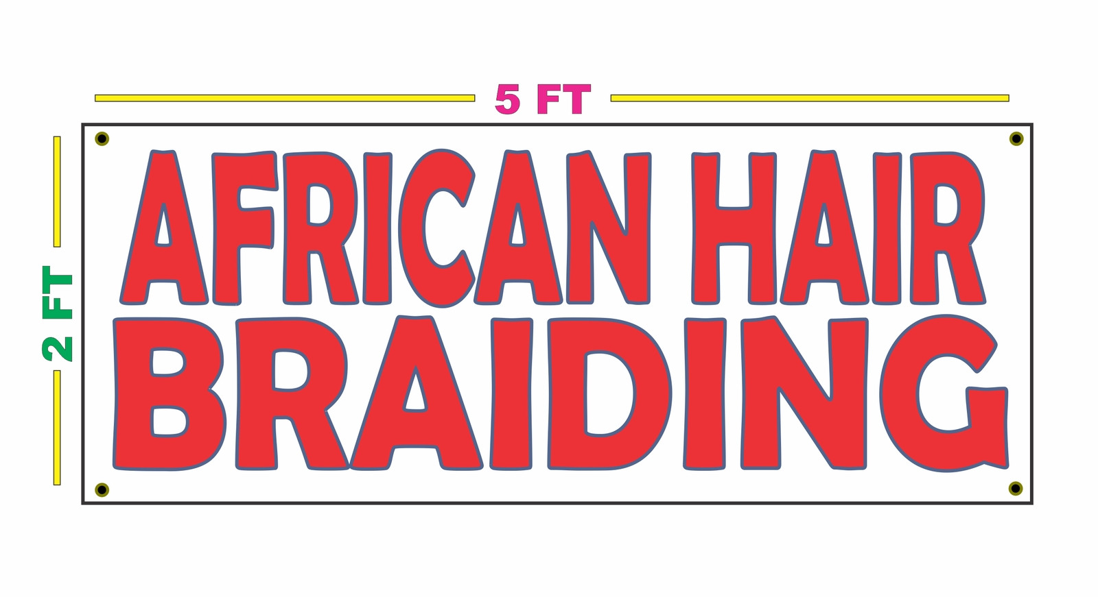 AFRICAN HAIR BRAIDING Banner Sign NEW High Quality! XXL beads salon shop