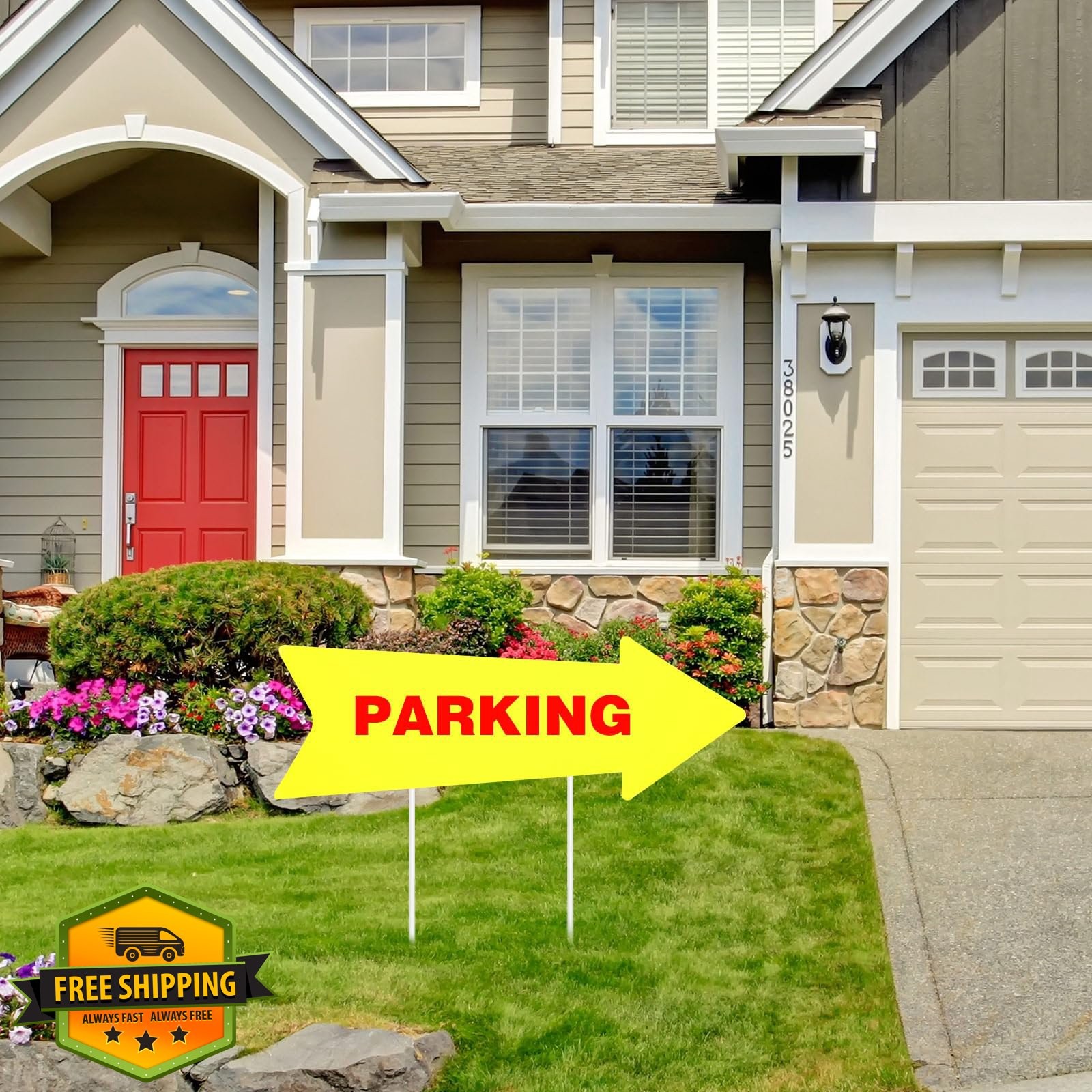 Barydat 12 Pcs Yellow Arrow Yard Signs 17 x 6&Prime;