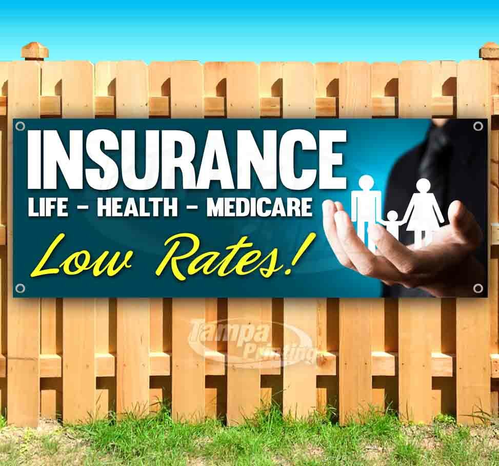 INSURANCE LIFE HOME HEALTH AUTO Advertising Vinyl Banner Flag Sign Many Sizes