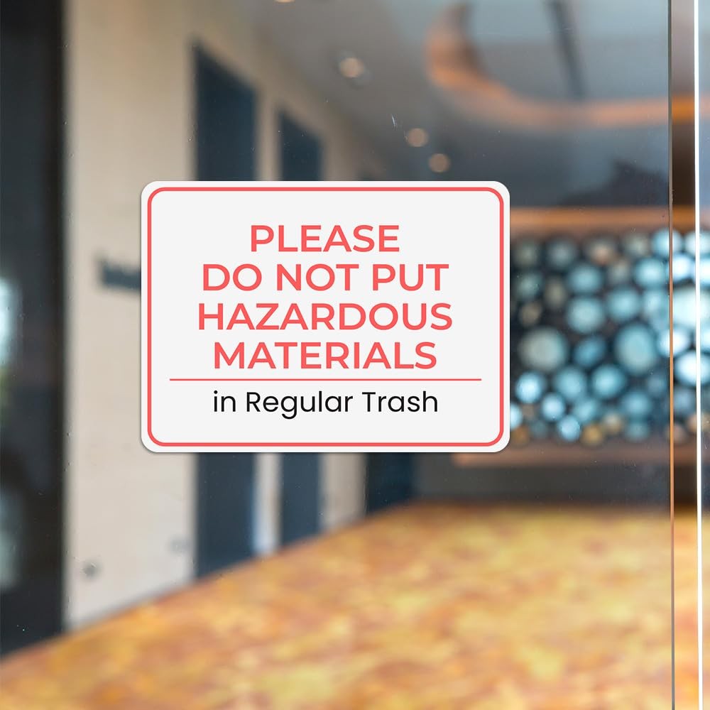 Classic Framed Plus Please Do Not Put Hazardous Materials in Regular Trash Sign