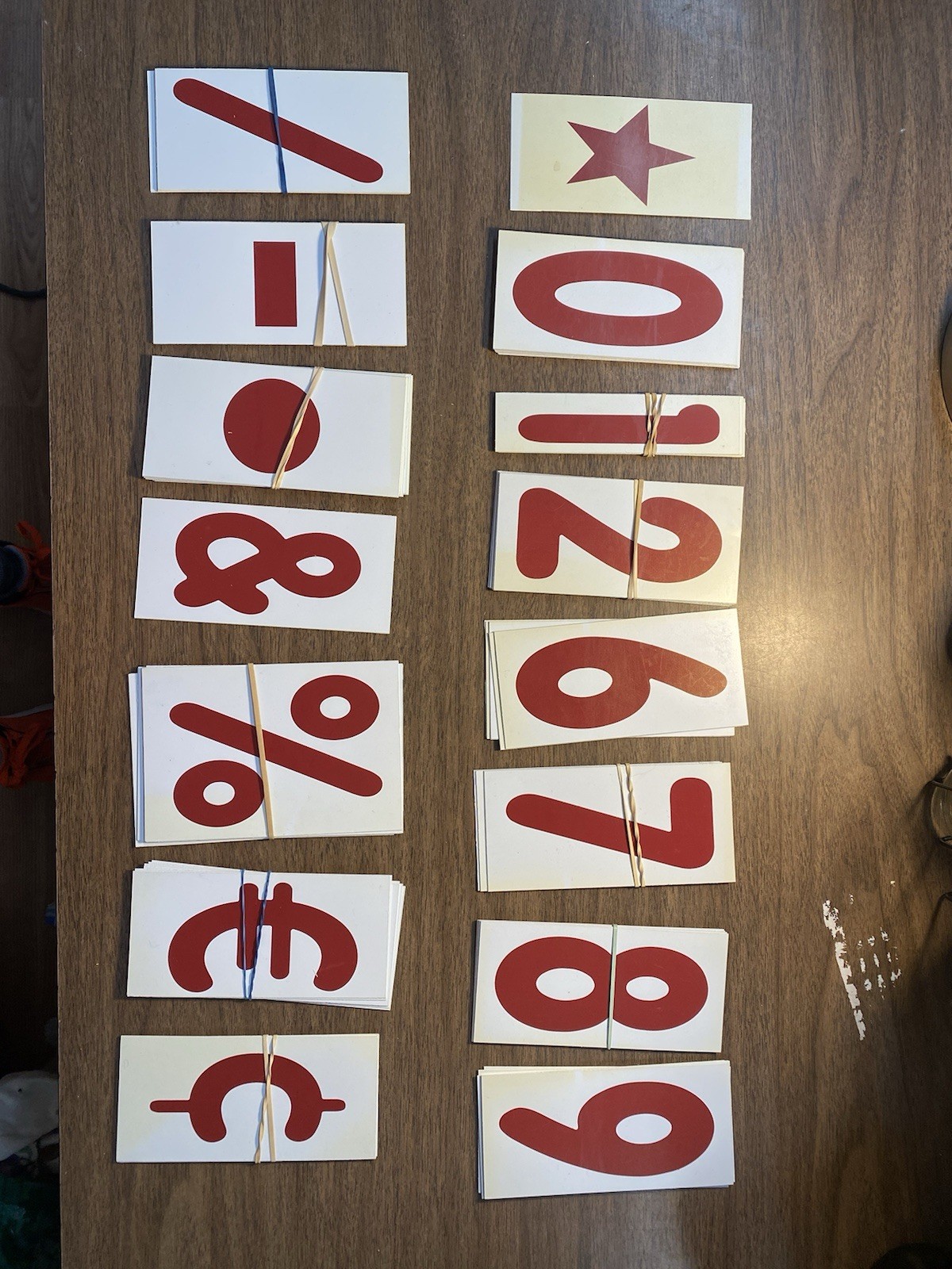 Lot Of Vintage Marquee Sign Numbers And Symbols. 6”x3” In Red & White