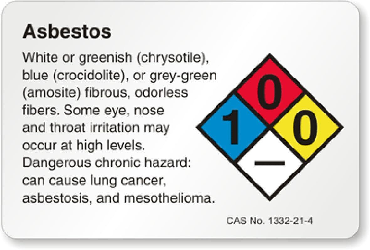 Asbestos NFPA Sign Aluminum Weatherproof 8×12 Business Safety Warning
