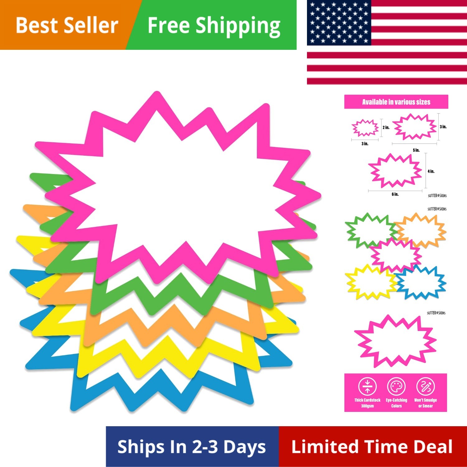 Starburst Signs with Stickers 100pcs | Sale Price Tags for Garage Sale, Estat…