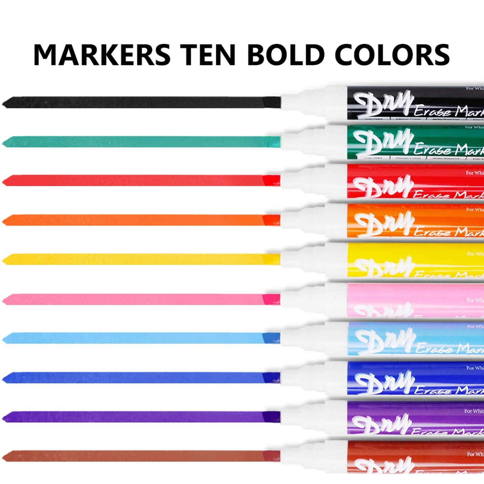 Volcanics Dry Erase Markers Low Odor Chisel Tip Whiteboard Markers Pack of 10…