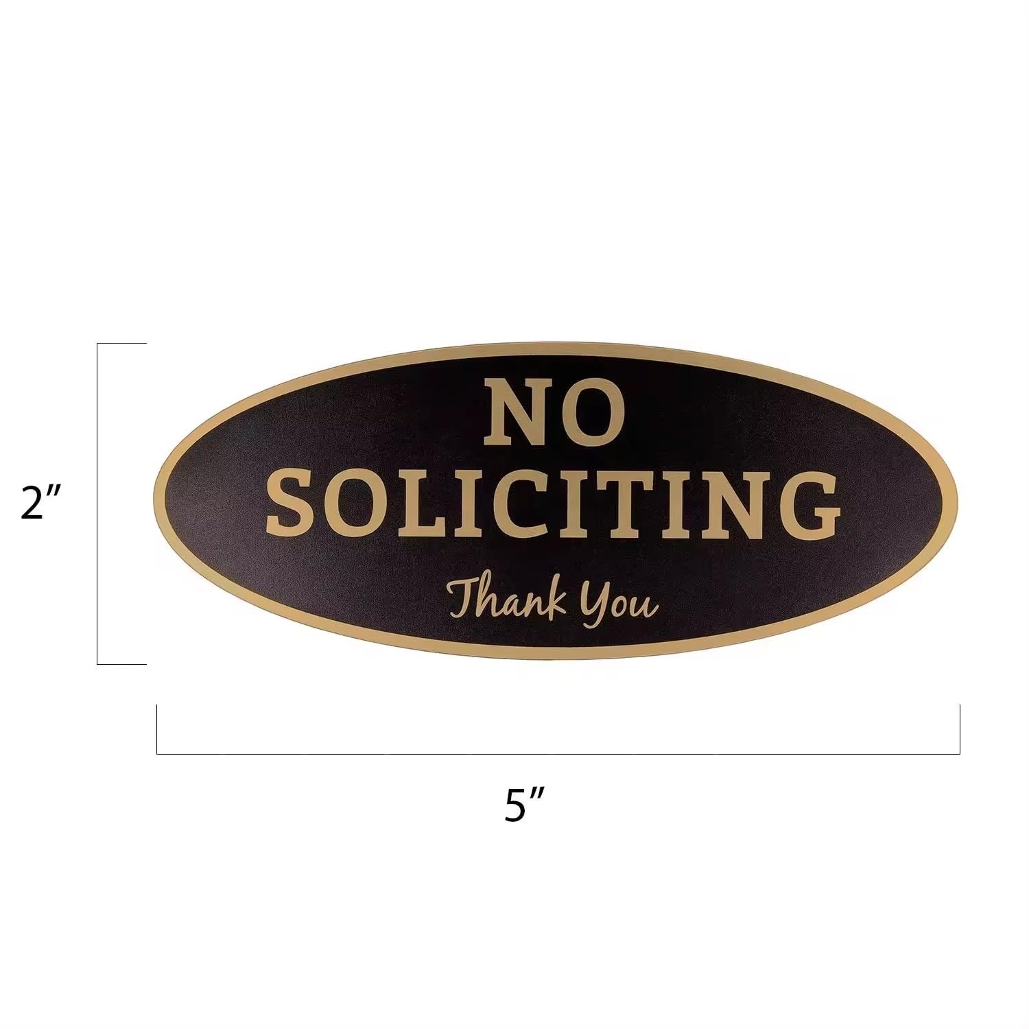 No Soliciting Sign 2x5in Weatherproof UV Resistant Door Home Office Black, New