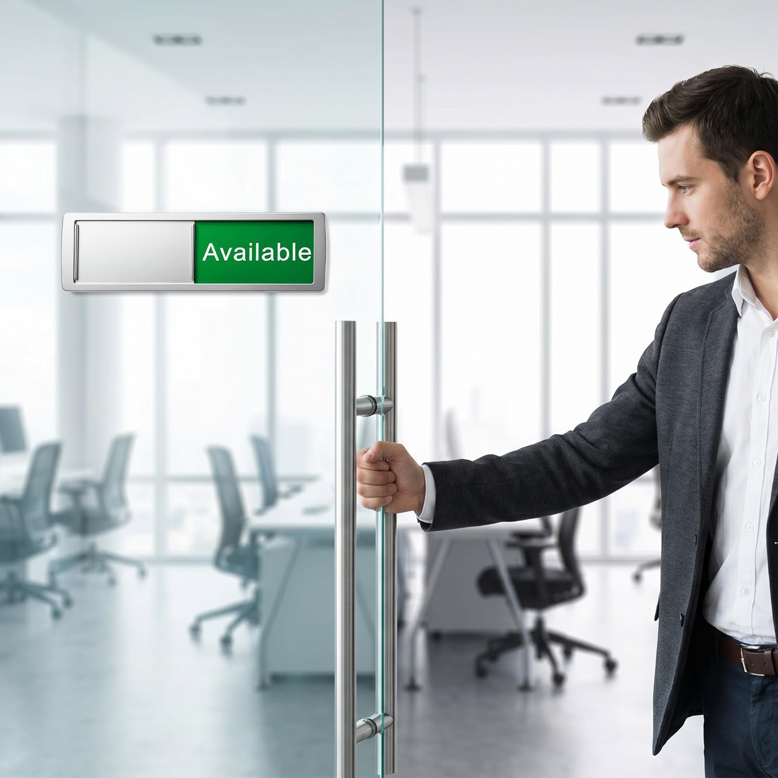 In Use or Available Sign, Magnetic Slider Door Status for Bathroom Office