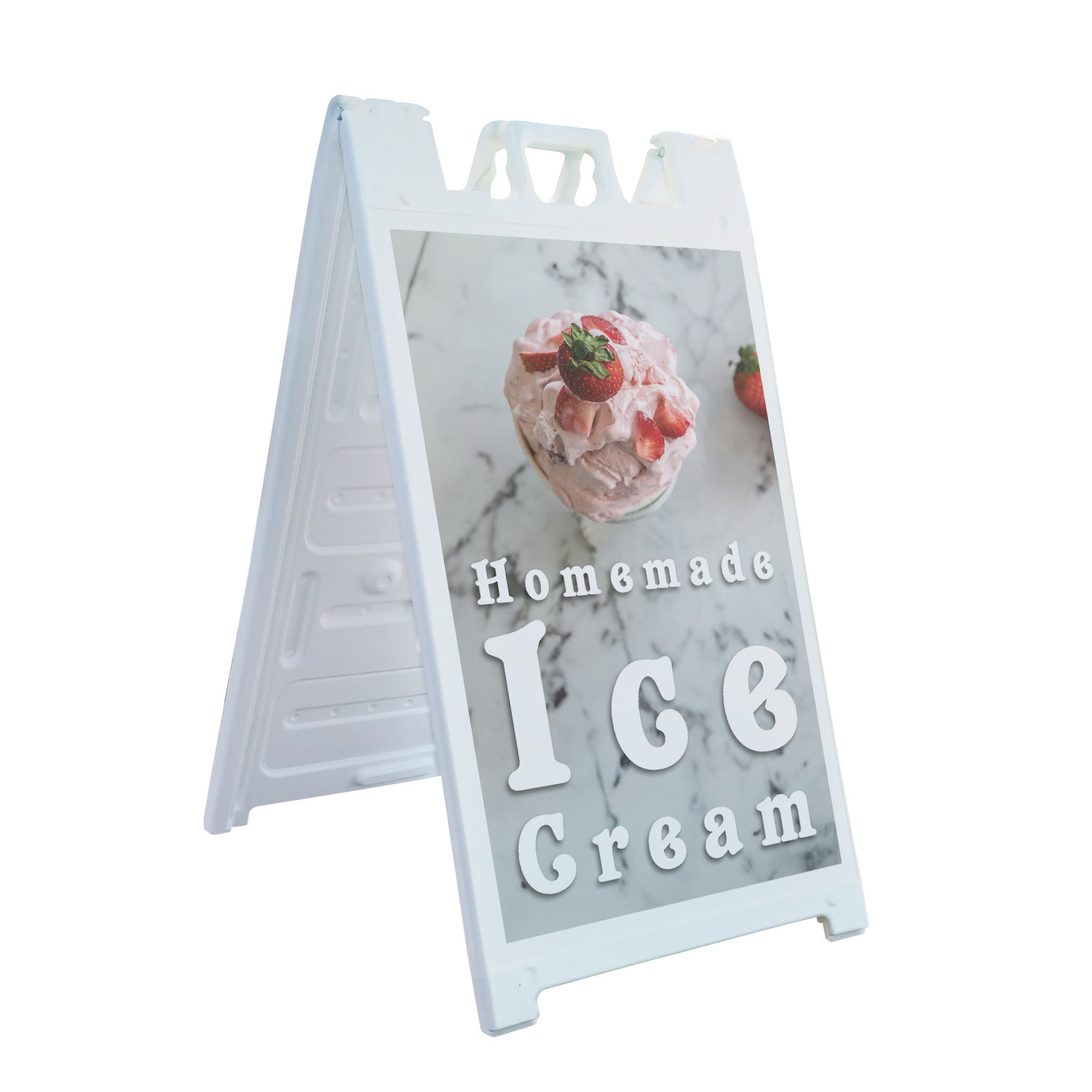 Homemade Ice Cream Heavy Duty A-Frame Sidewalk Sign Freshly Made Local Delicious