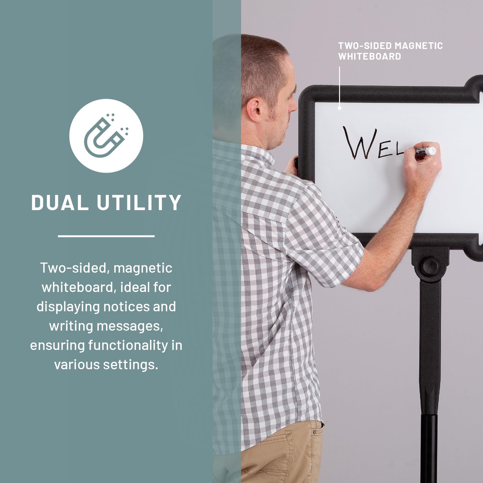 Dual Sided Arrow Shaped Dry Erase Sign For Directional Messaging 26X64 H
