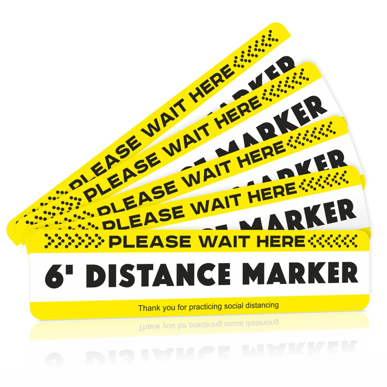 6 Feet Social Distance Markers Maintain Floor Signs Decal Stickers Carpet 5 Pack