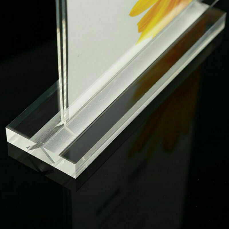 2X Acrylic T Display Stand Advertisement Menu Poster Leaflet Perspex Holder NR9