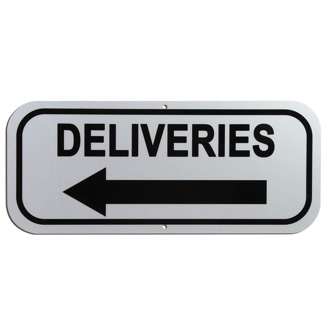 6×14 inch Deliveries with Left Arrow Sign Reflective Rust Free Aluminum .040