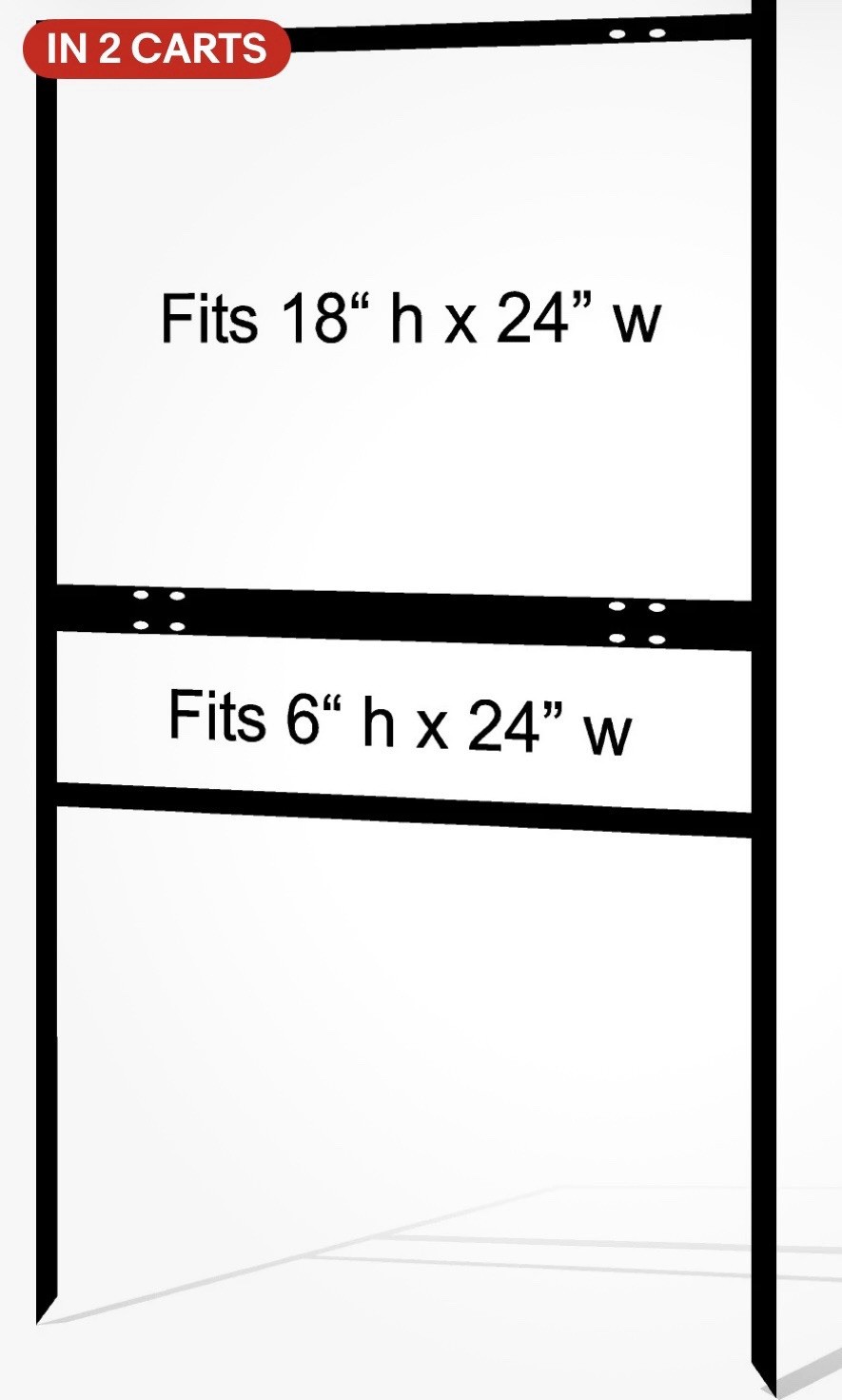 Real Estate Yard Sign Metal Frame, 18 × 24 Slide-In (1) Rider, Black (Pack of 2)