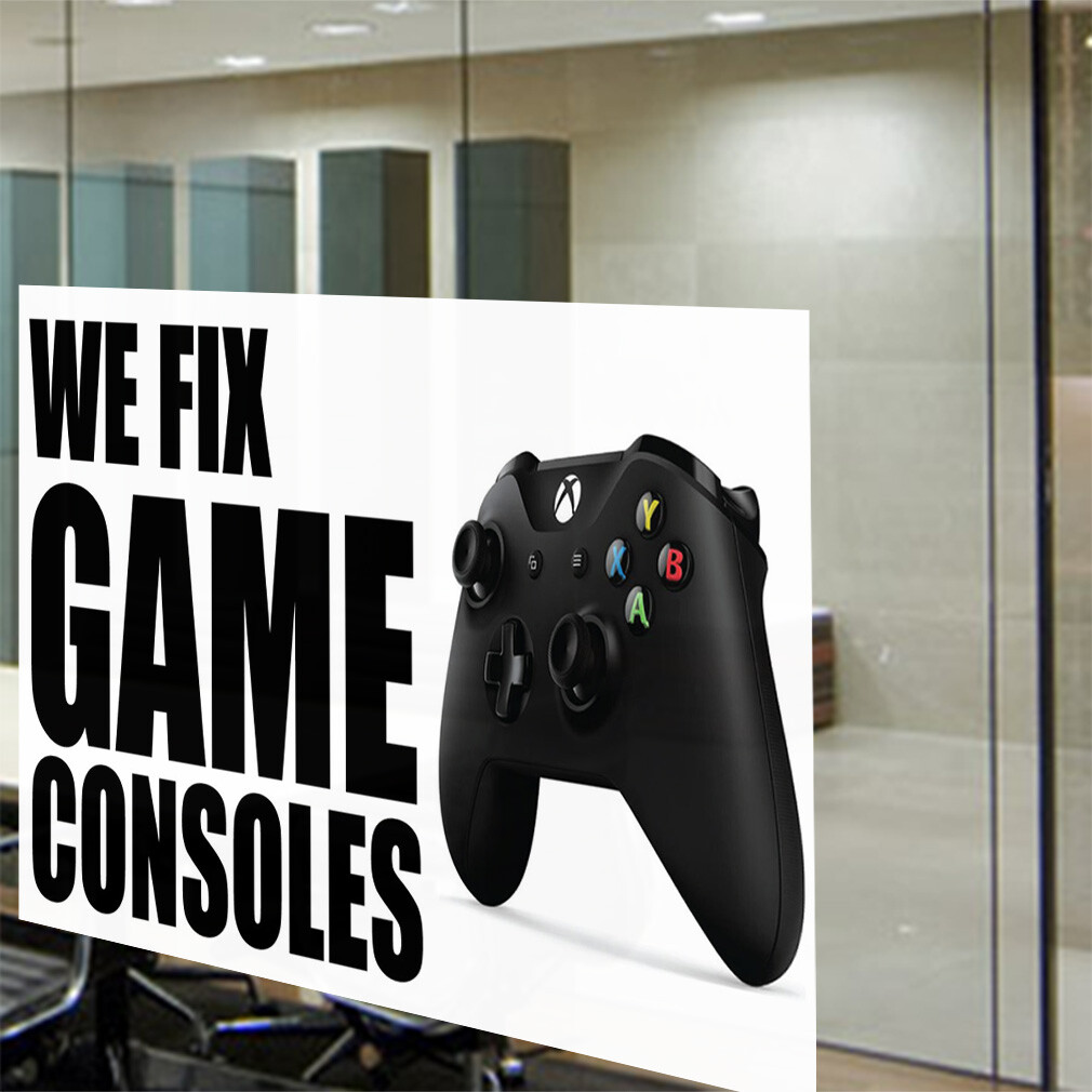 Decal Stickers We Fix Game Consoles Advertising Printing Vinyl Store Sign Label