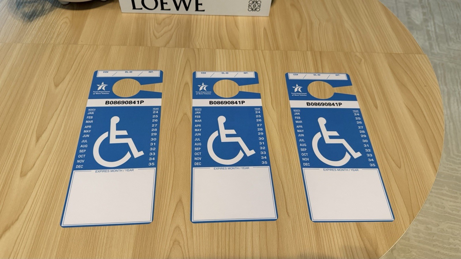 Texas Handicap Parking Permit Novelty Use