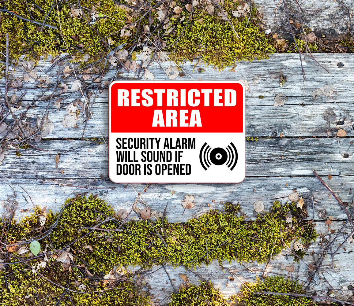 Classic Framed Plus Restricted Area Security Alarm Will Sound If Door Is Opened