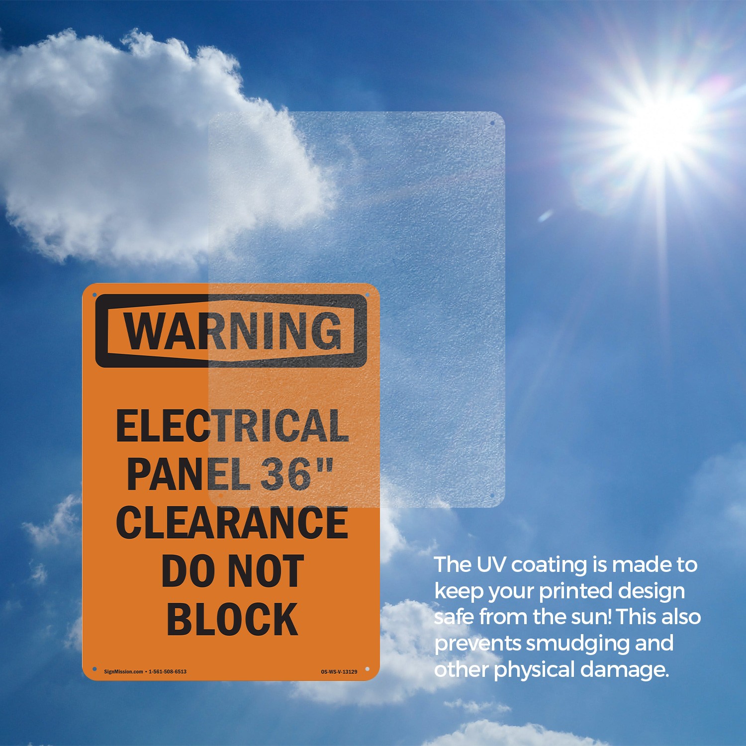 Electrical Panel 36 Clearance OSHA WARNING Sign Metal,, Decal 5 or 10 Pack
